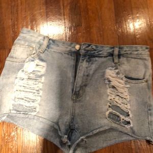 Minkpink ripped denim shorts
